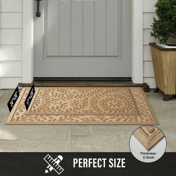 Justincity Absorbent Dirt Trapping Door Mat 29x17 in. Non Slip Low
