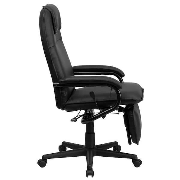 FLASH FURNITURE HIGH BACK BLACK LEATHER EXECUTIVE RECLINING SWIVEL OFFICE CHAIR 