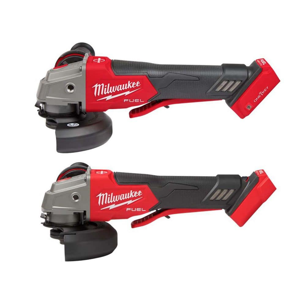 MILWAUKEE M18 FUEL 18V Lith-Ion Brushless Cordless 4-1/2 in. /5 in. Braking Grinder w/ Paddle Switch and M18 Grinder (2882-20-2)