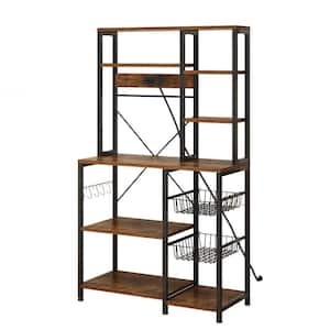 Brown 5+-Shelf Metal 38.12 in. W Baker's Rack