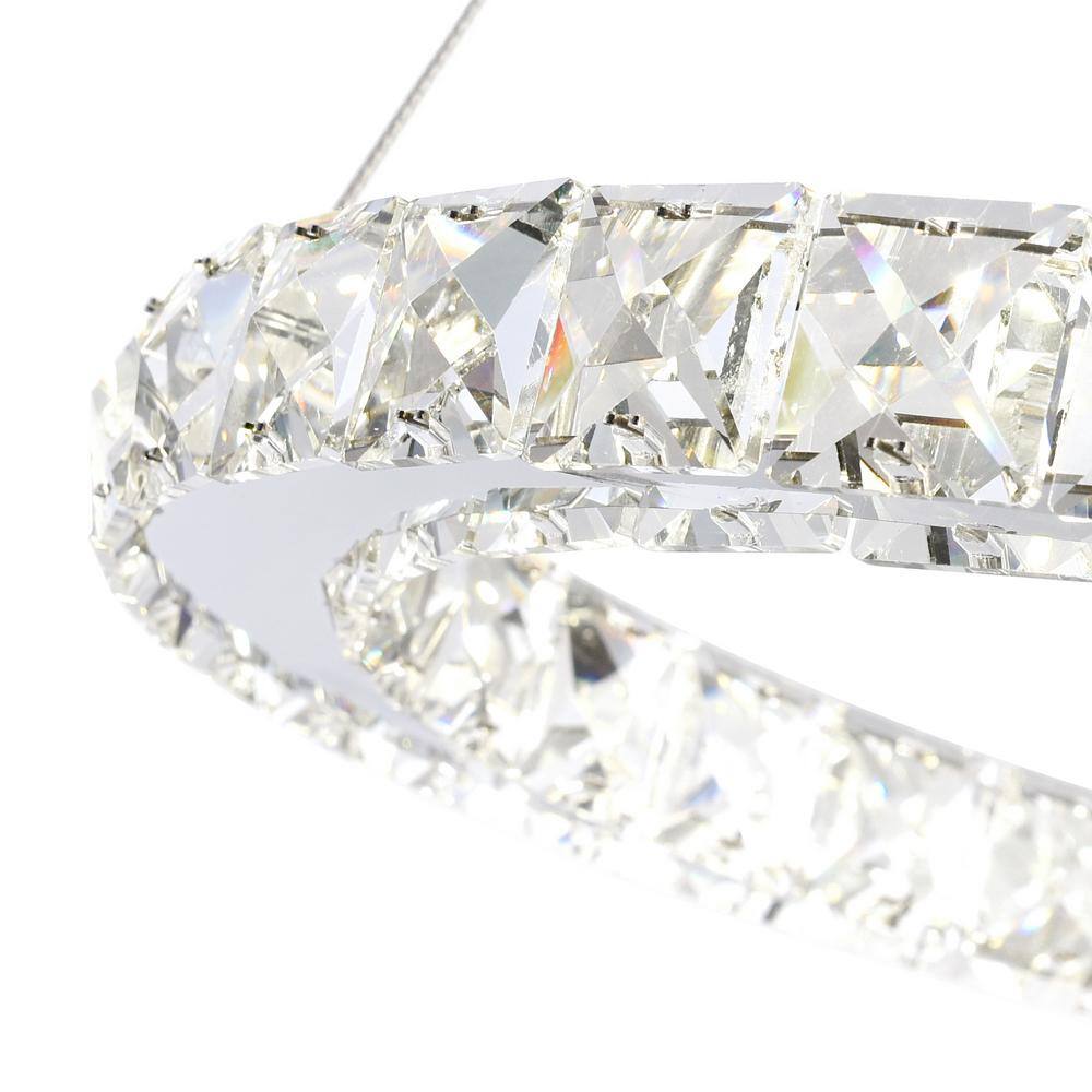 Elysian 24" Chrome and Crystal LED Halo Chandelier