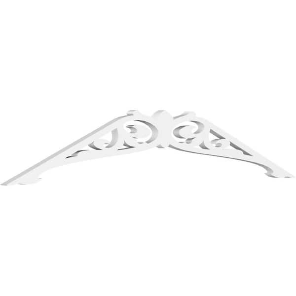 Ekena Millwork 1 in. x 48 in. x 10 in. (5/12) Pitch Carrillo Gable Pediment Architectural Grade PVC Moulding
