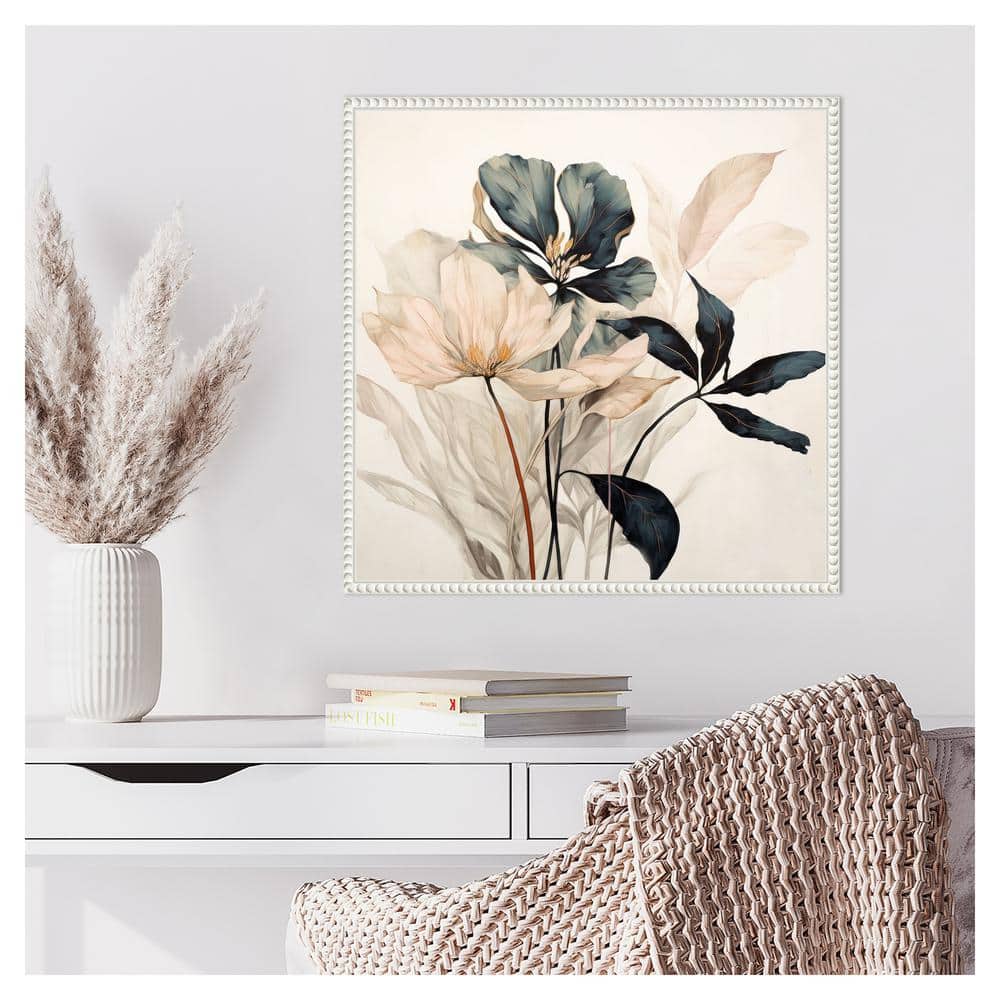 Whimsical Blossoms I White Floater Frame Canvas Print