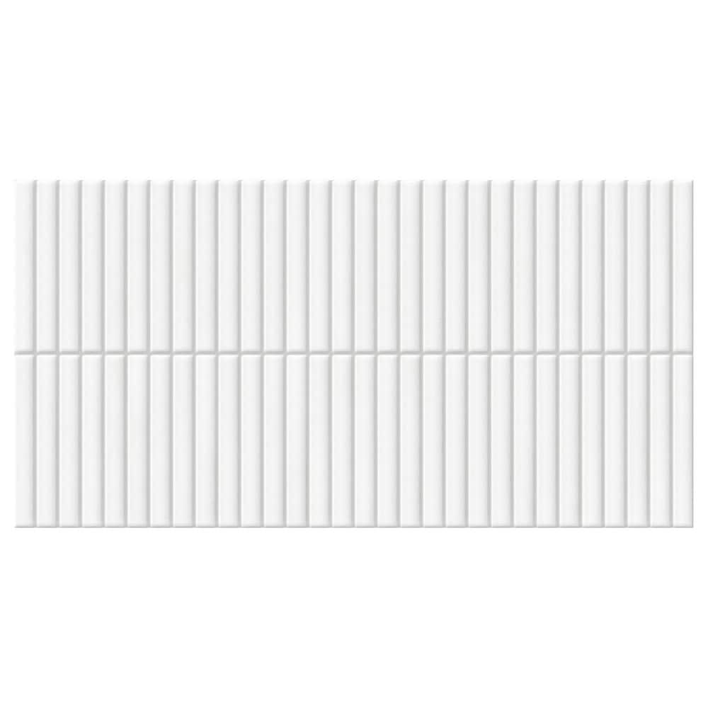Spanish Lingot 12 in. x 24 in. x 9mm 3D Glazed Fluted Porcelain Wall Tile Case-White (5 Piece, 10.76 Sq. Ft. / Case) price history on PriceWatchPro
