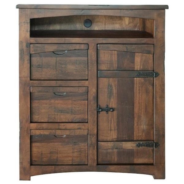Benjara 68 in. Brown 3-Drawer Wooden Dresser Without Mirror
