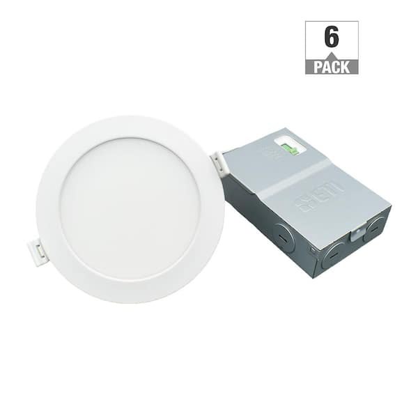 ETI LIGHTING Altair 4 in. Canless Downlight Integrated LED Recessed Light Trim 800 Lumens Adjustable CCT 120 Volt Wet Rated (6-Pack)