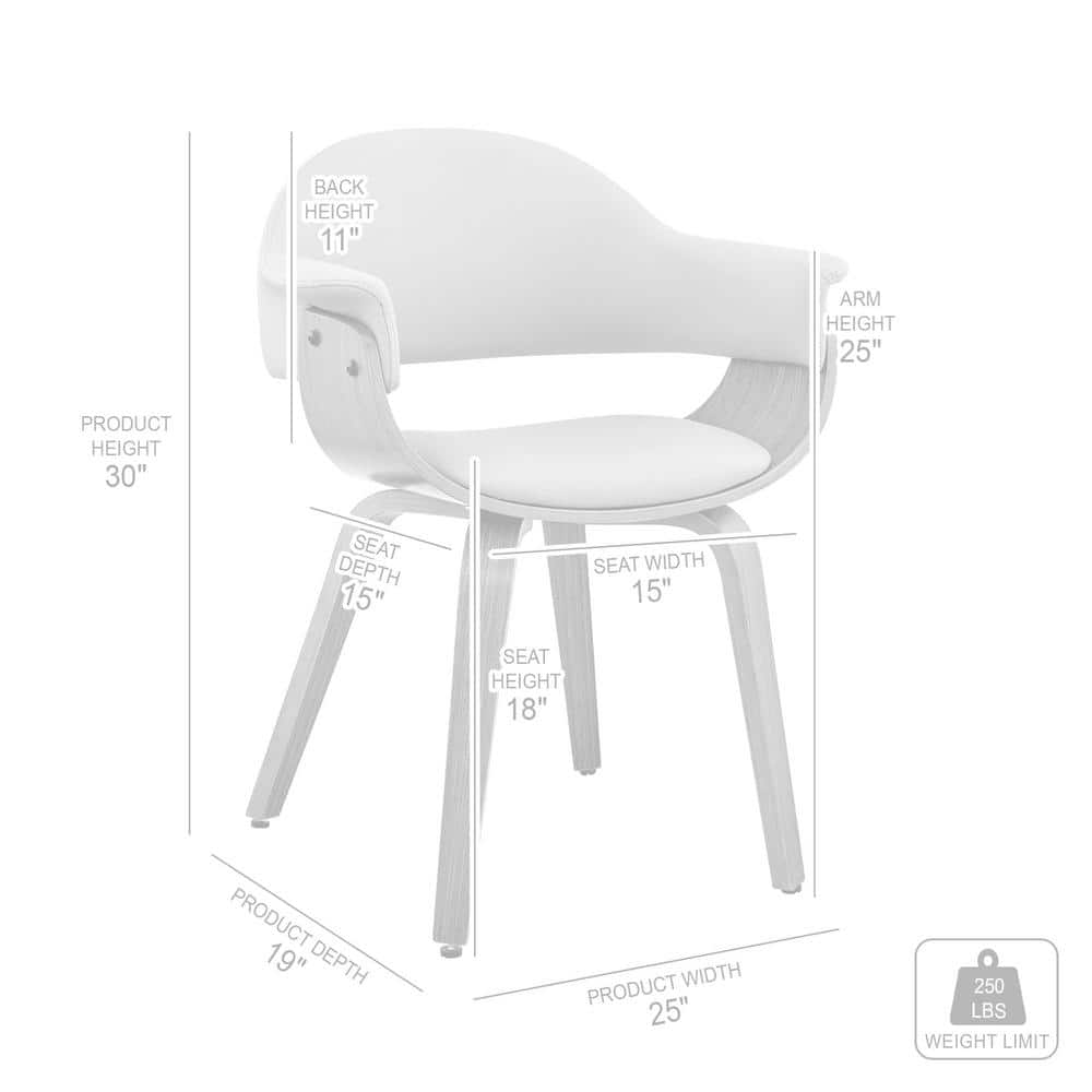 Contemporary Gray Faux Leather Arm Chair with Black Wood Frame