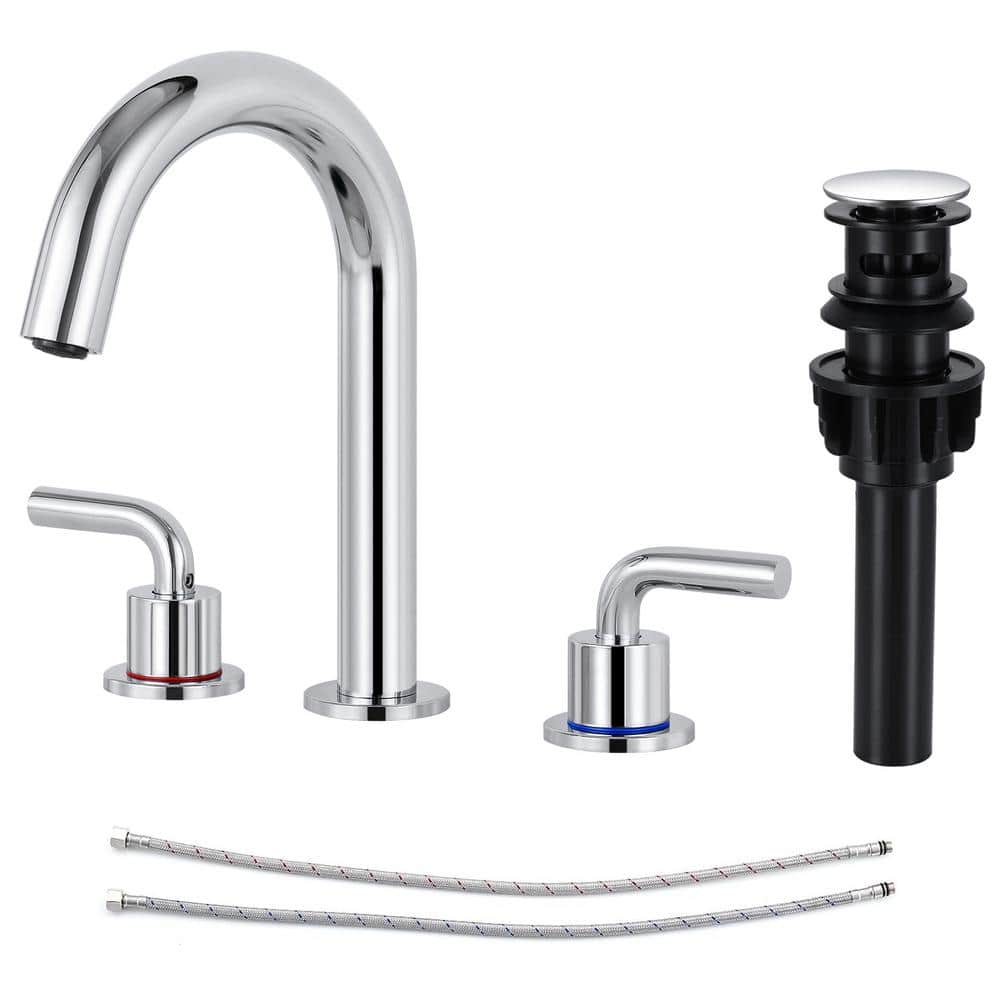 8 in. Widespread Bathroom Faucet 3-Hole Bathroom Sink Faucet with Pop-Up Dr