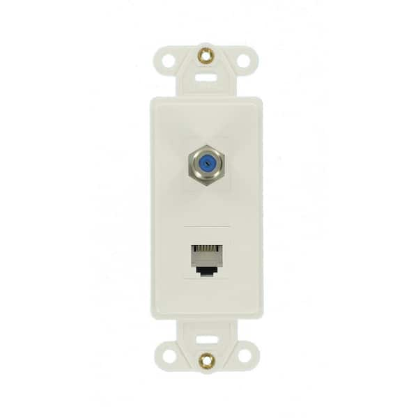 Leviton Decora QuickPort 2-Port Insert Wall Plate, White