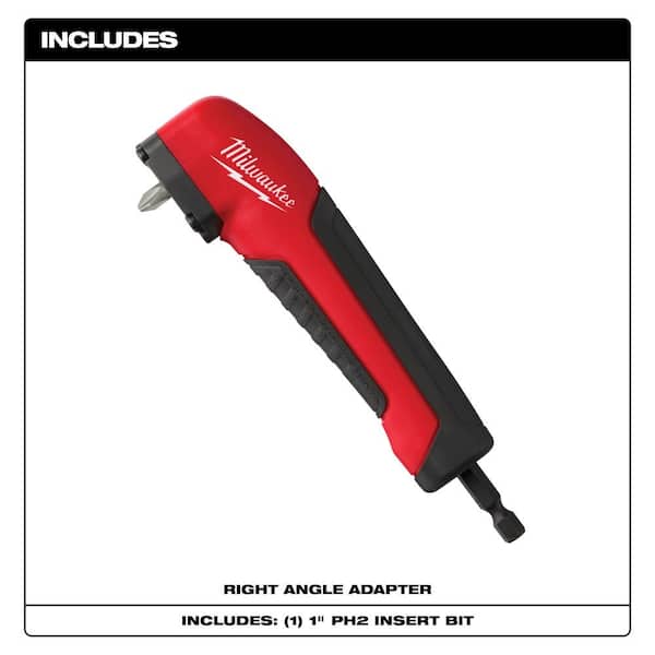 90 Degree Right Angle Drill Attachment Kit Tight Fit Hex Bit Adapter 00110  - New