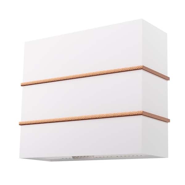 Akicon 36 in Stainless Steel Range Hood with Powerful Vent Motor, 600 CFM, 3-Speed, Wall Mount, in White with Copper