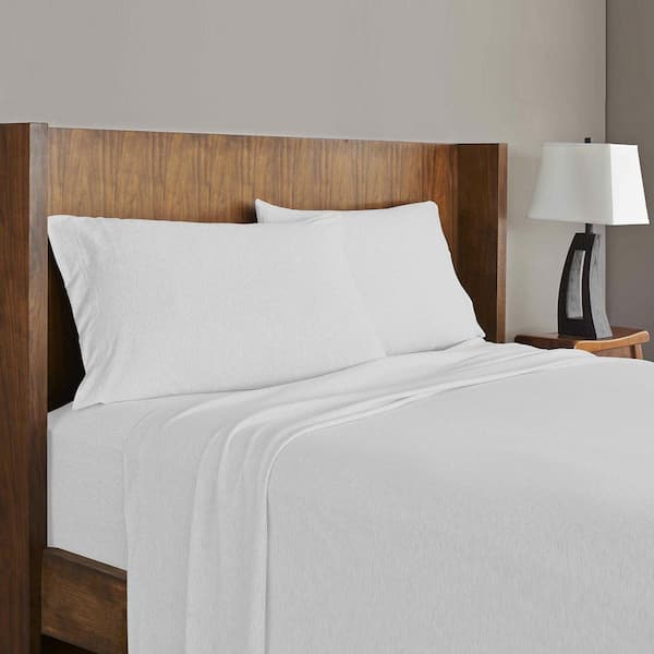 ROYALE LINENS Soft Tees 4-Piece Silver Solid Color Cotton Jersey King 1000-Thread Count Sheet Set