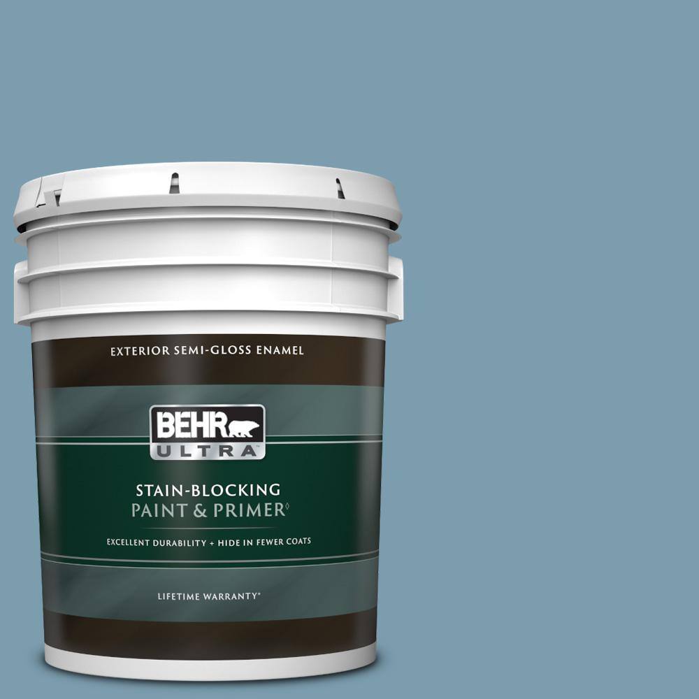 BEHR ULTRA 5 gal. PMD14 Yacht Harbor SemiGloss Enamel Exterior Paint