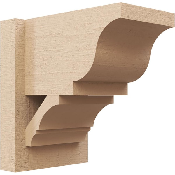 Ekena Millwork 8 in. x 12 in. x 12 in. Balboa Traditional Rough Cedar Woodgrain Timberthane Polyurethane Outlooker, Primed Tan