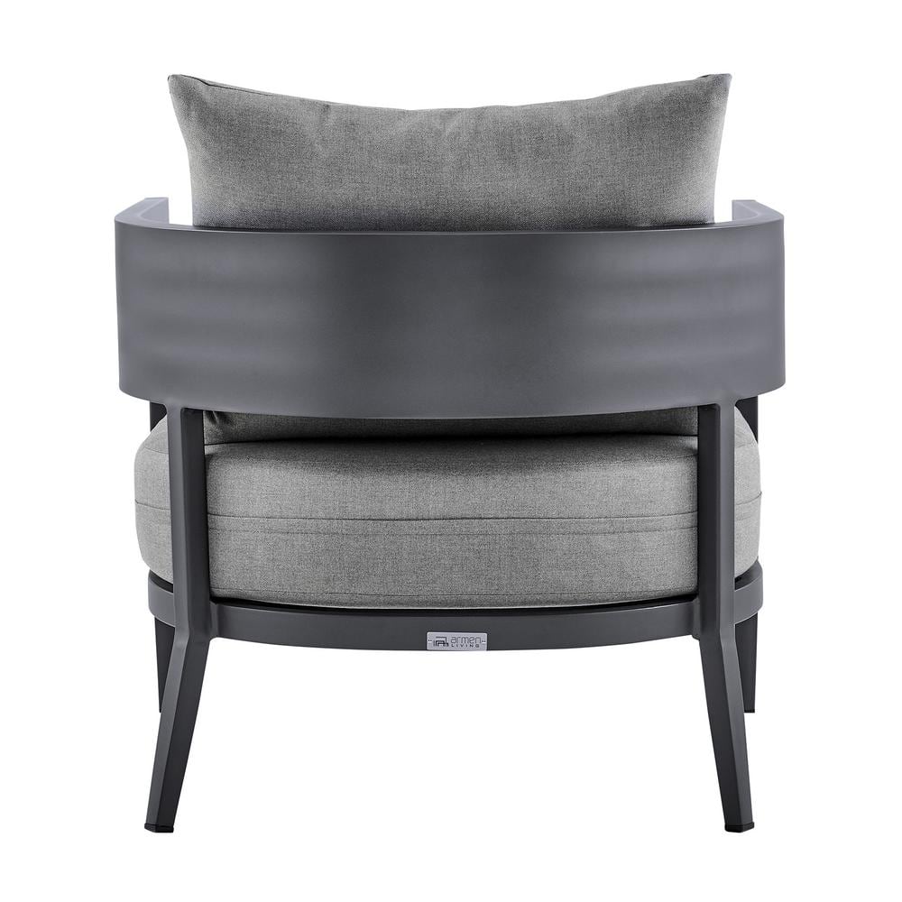 Menorca Dark Gray Aluminum Outdoor Lounge Chair with Cushions