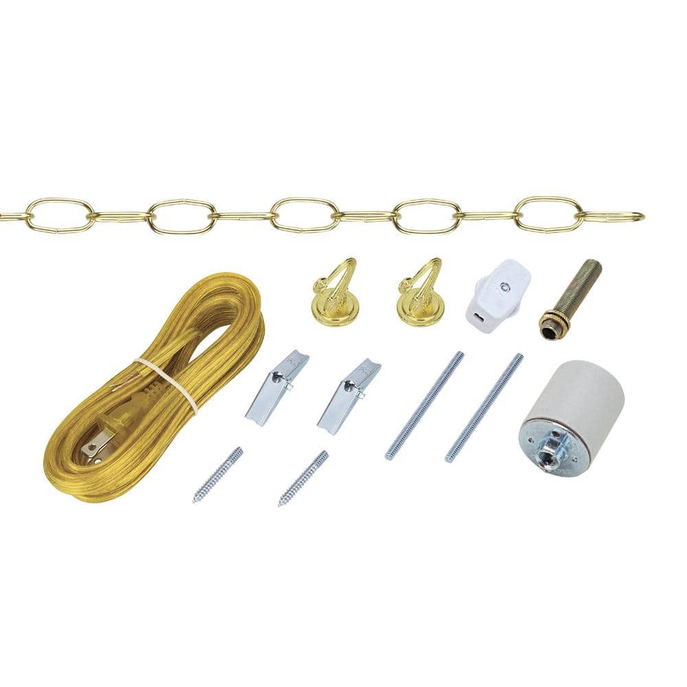 Aspen Creative Corporation Polished Brass Swag Light Kit 1 Pack 21039   Gold Brass Aspen Creative Corporation Lamp Accessories 21039 64 1000 