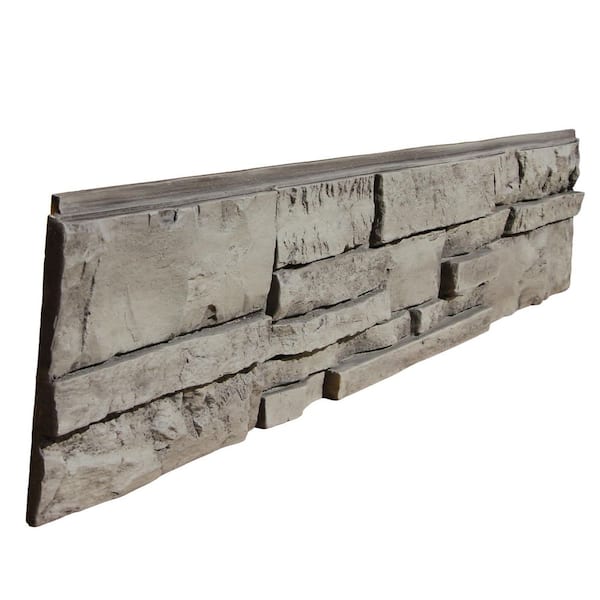 TRITAN BP Summit Faux Stone Panel 48 in x 8 in Gray-Ash Color