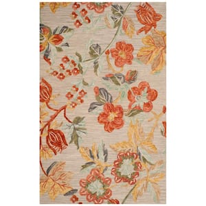 Blossom Gray/Red 8 ft. x 10 ft. Floral Area Rug