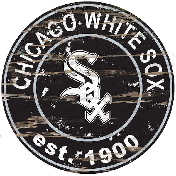 MLB Chicago White Sox 24 in. Distressed Wooden Wall Art Circle Sign