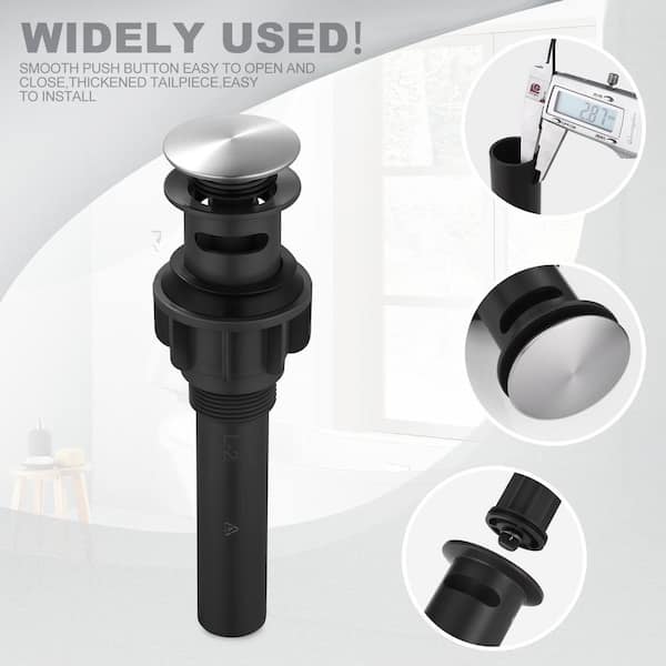 ALEASHA Pop-Up Drain Assembly Stopper with Overflow in Brushed