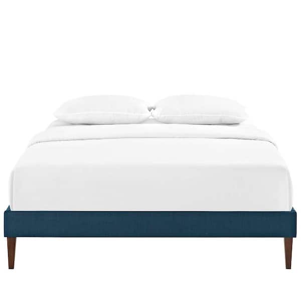 MODWAY Tessie Azure King Bed Frame with Squared Tapered Legs