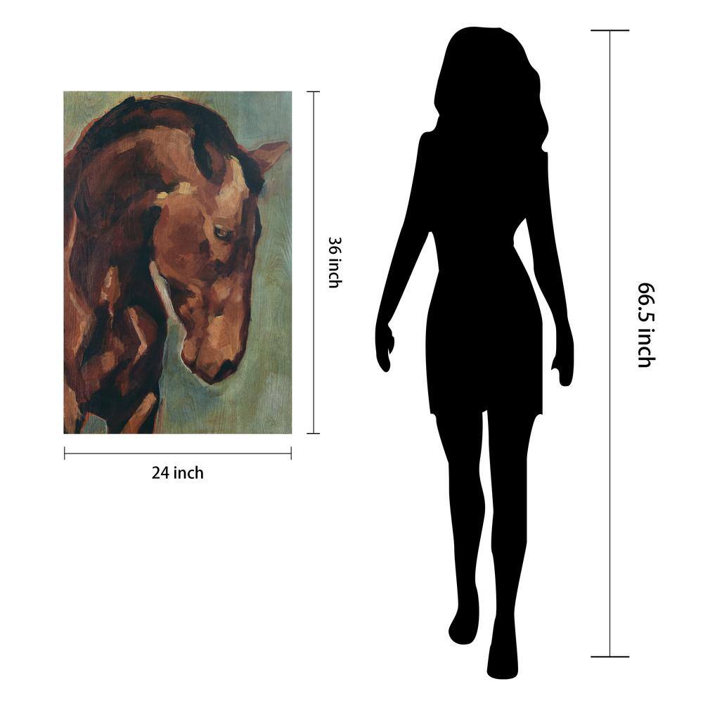 Village Knight Thoroughbred Horse Portrait Giclee Ash Wood Wall Art Set