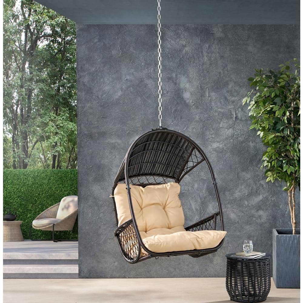 Greystone Brown Removable Cushions Faux Rattan Outdoor Patio Lounge Chair with Tan Cushion price history on PriceWatchPro