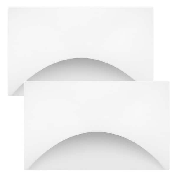 Maxxima Horizontal Curved LED Step Light, Indoor/Outdoor Stair Light, 3 CCT Color Selectable 3000K/4000K/5000K, White (2-Pack)