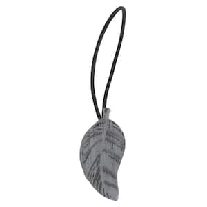 Grey/Black Magnetic Wood Leaf Curtain Tie Back (Set of 2)