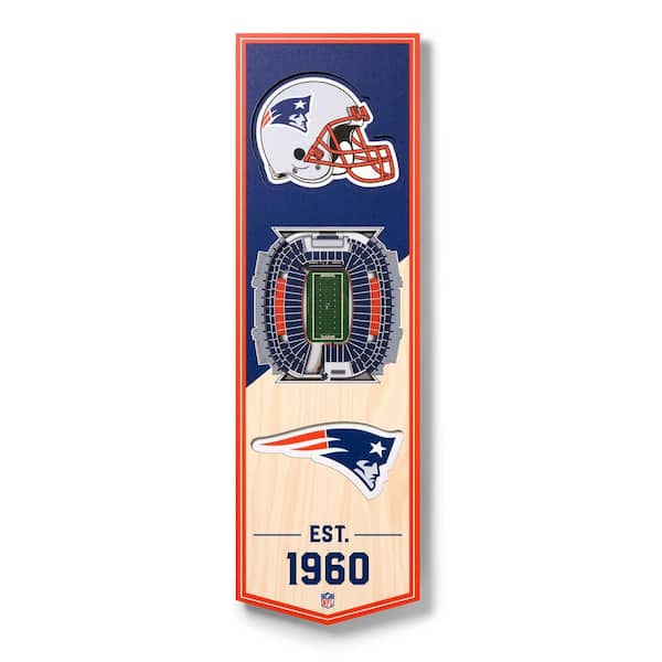 NFL New England Patriots 6 in. x 19 in. 3D Stadium Banner-Gillette Stadium