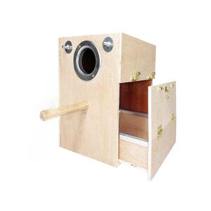 OGETFUUR 7.8 in. W x 10.2 in. H Wooden Nesting Box, Bird Breeding