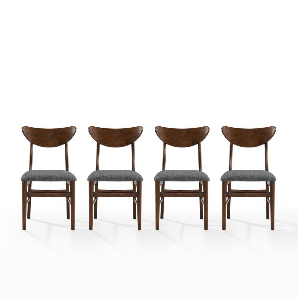 Landon Mahogany Upholstered Mid-Century Modern Side Chair Set