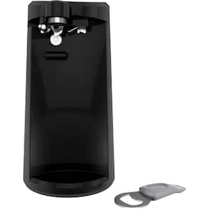 1-Touch Tall Electric Can Opener, Removable Multi-Tool with Knife Sharpener, Bottle Opener, Pop-Top Remover, Black