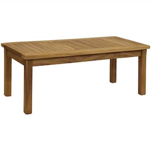 45 in. Teak Wooden Stain Finish Outdoor Patio Coffee Table
