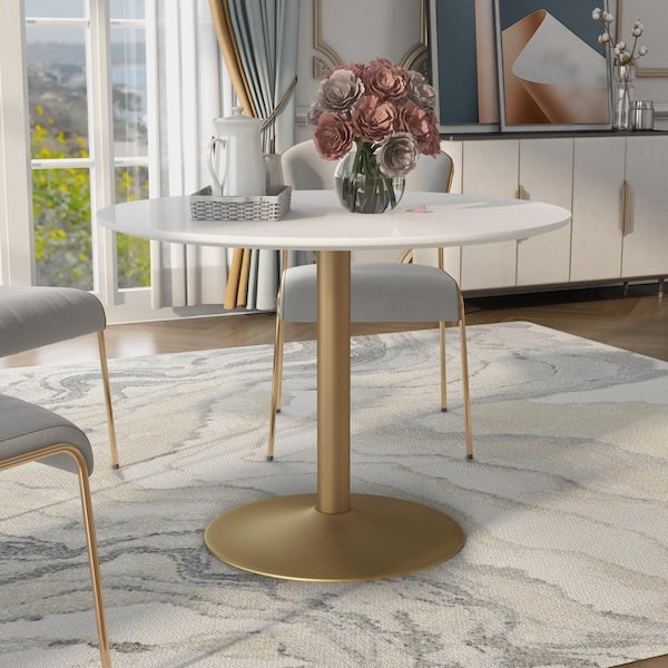 Gold Coating Steel Dining Table Seats, Furniture Round Table High