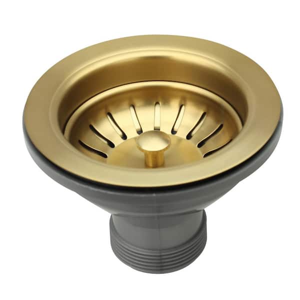 Akicon Brushed Gold Stopper Kitchen Sink Drain
