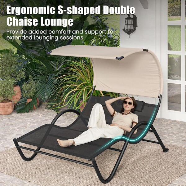 Outsunny Hammock Camping Chair Set of 2, Adjustable Back