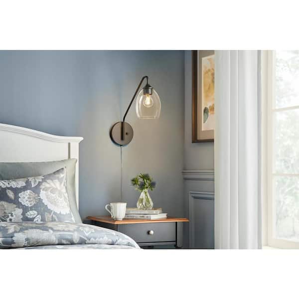 Oseman 6.125 in. 1-Light Matte Black Wall Sconce