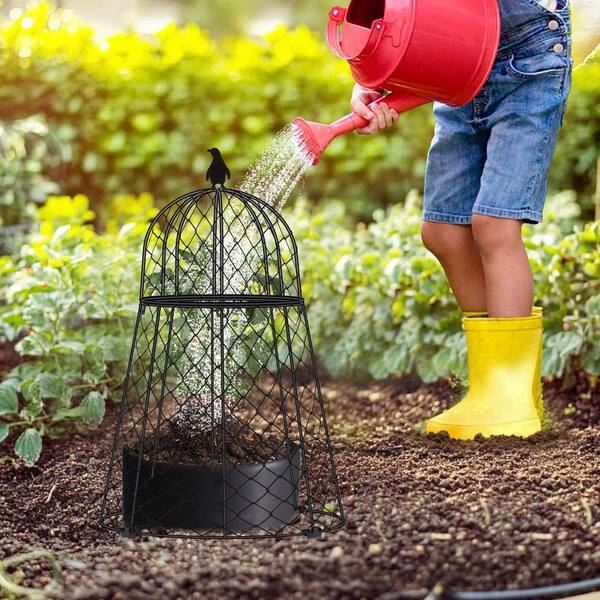 20 Cloches De Jardin En Plastique Pliable - 28 Cm De Haut, 20 Cm De Côté - Protection Contre Gel, Oiseaux, Insectes - Avec Piquets Inclus - 3