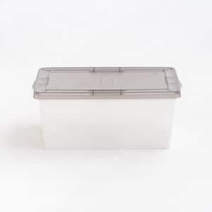 4 Gal. Snap Top Storage Box in Clear with Gray Lid (8-Pack)