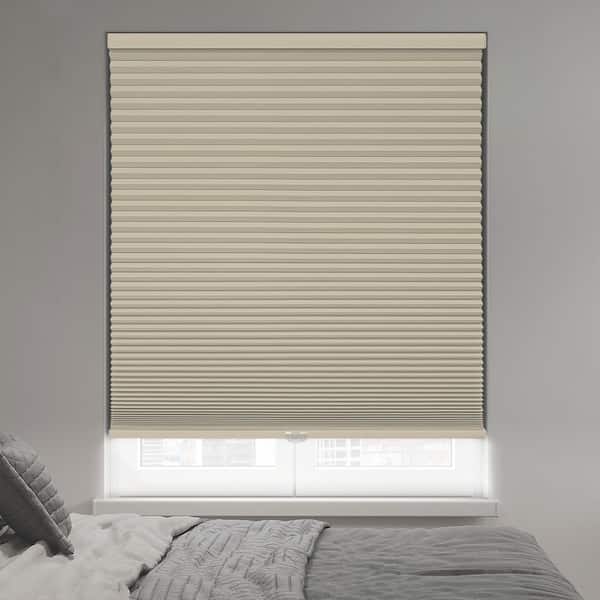 EZ Stick No Drill No Tool Alabaster Cordless Blackout Polyester 9/16in. Cellular Shades - 18in. W x 64in. L