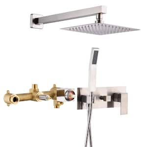 Modern 1-Handle 1-Spray Shower Faucet 1.8 GPM with Pressure Balance in Brushed Nickel (Valve Included)