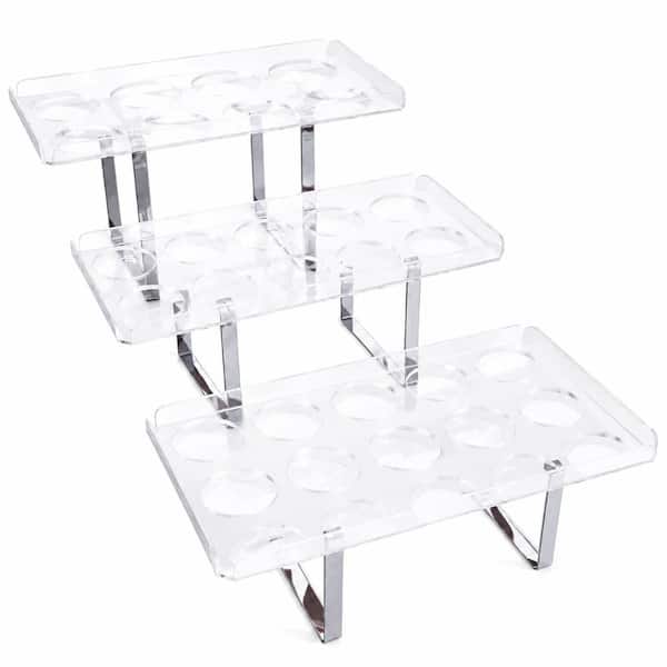 3-Tier Clear Acrylic and Iron 3-Piece Rectangular Cake and Cupcake Display Stand Set Cake & Tiered Stands