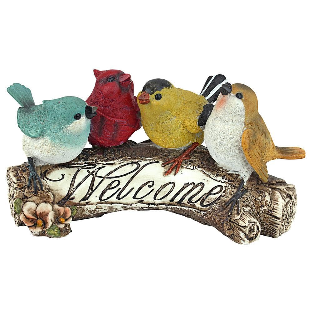 Multicolored Resin Bird Welcome Statue for Garden