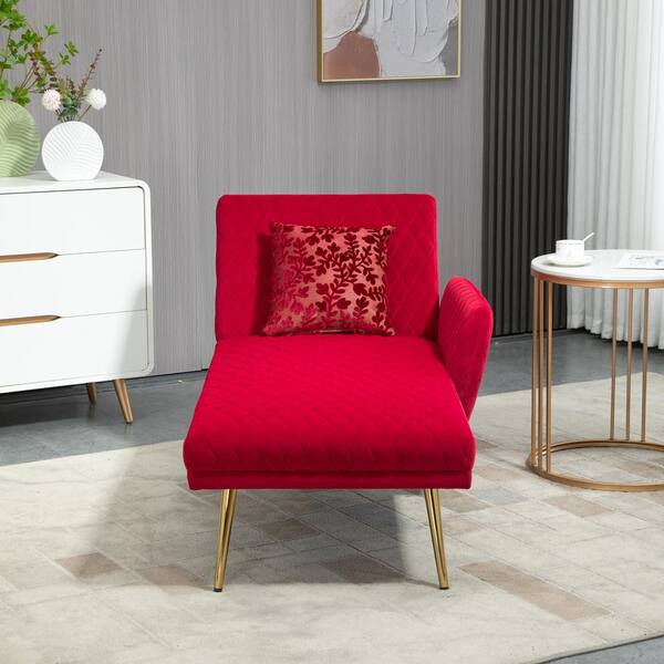 red chaise lounger