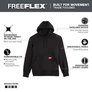 Men's 2X-Large Black Midweight Cotton/Polyester Long-Sleeve Pullover Hoodie