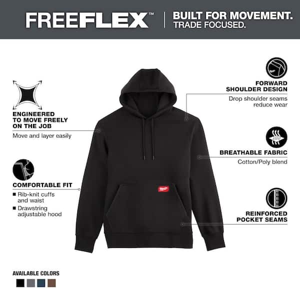 Men's 3X-Large Black Midweight Cotton/Polyester Long-Sleeve Pullover Hoodie (2-Pack)