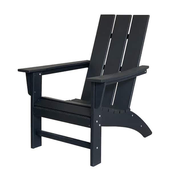 Polydun Black High-Eco Recycled Plastic Morden Adirondack Chair