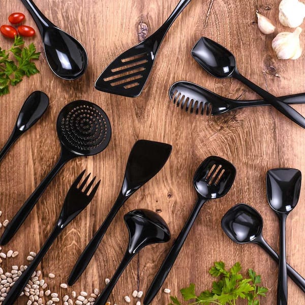 Cooking Utensils with Nonstick Silicone & Stainless Steel-Serving