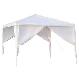 10 ft. x 10 ft. White Party Wedding Tent Canopy 4 Sidewall